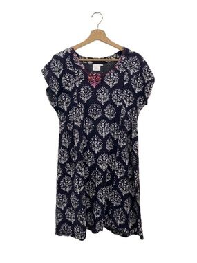 World Market Embroidered Floral Dress - Short Sleeve Lightweight Size L